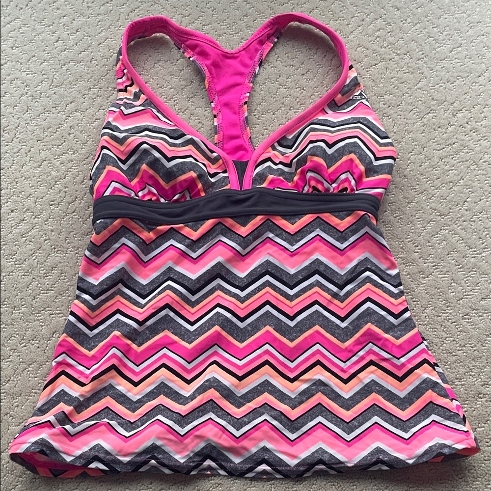ZeroXposur Pink Chevron Racerback Tankini Swimwear Women 8